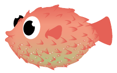 all kind of pufferfishes, rose